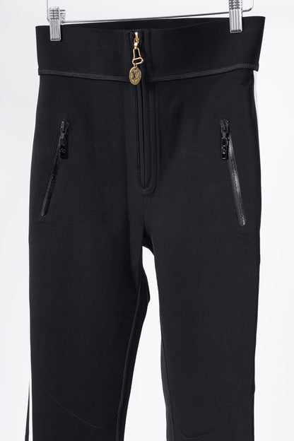 Louis Vuitton Black Stretch Piped Flared Pants