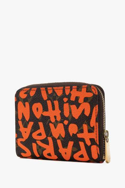 Louis Vuitton Zippy Orange Monogram Graffiti Coin Purse
