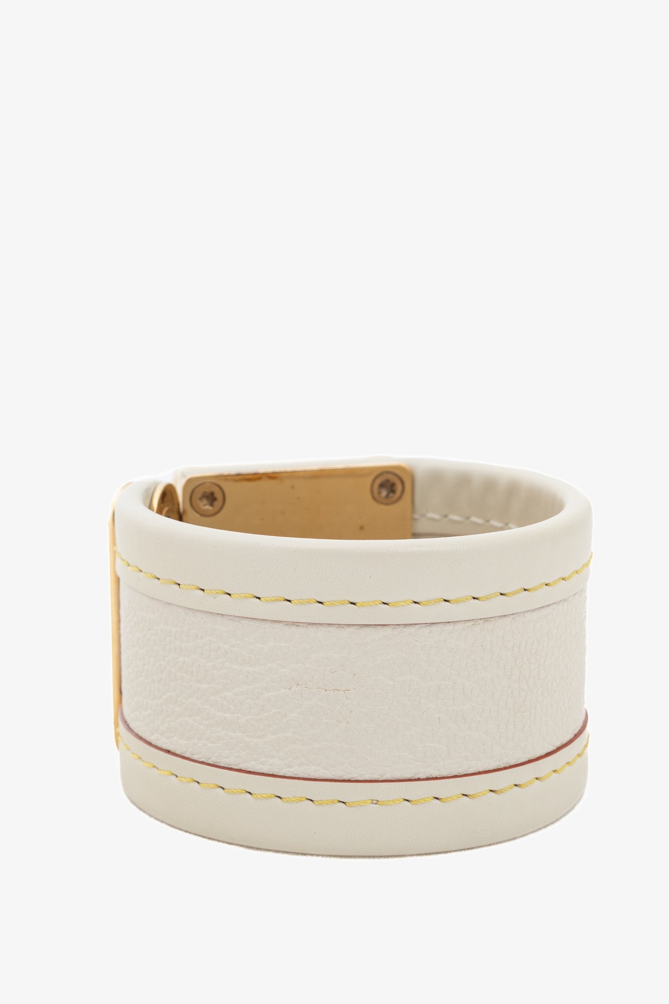 Louis Vuitton Suhali White Leather S-Lock Bracelet