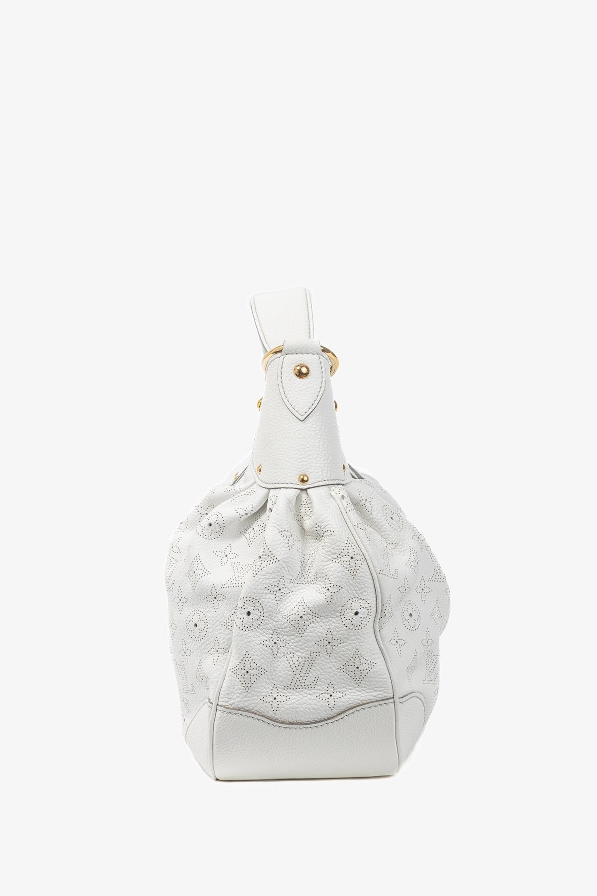 Louis Vuitton Solar GM White Mahina Perforated Leather Hobo