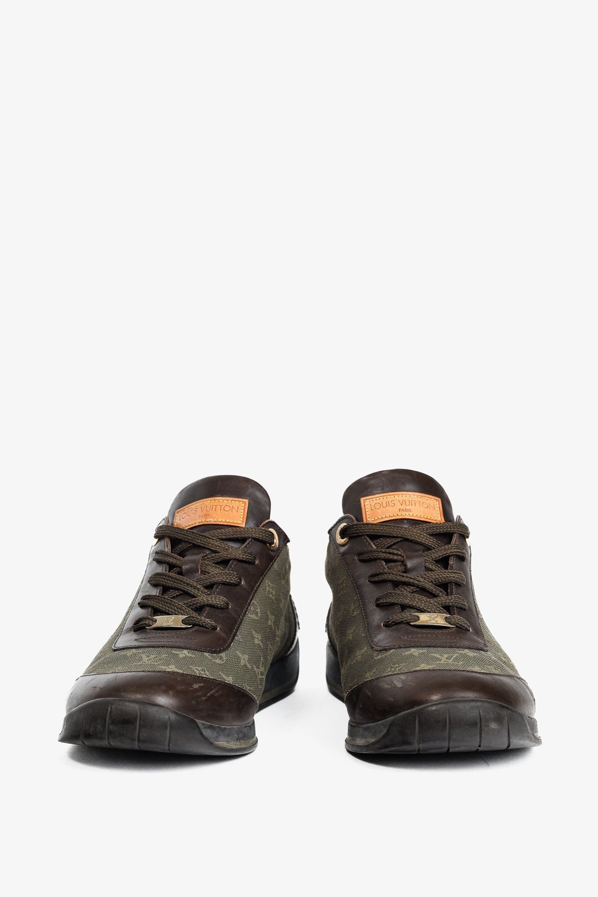 Louis Vuitton Khaki Mini Lin Monogram Canvas Sneakers