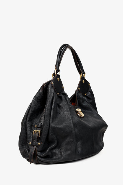 Louis Vuitton Mahina L Black Perforated Monogram Leather Hobo