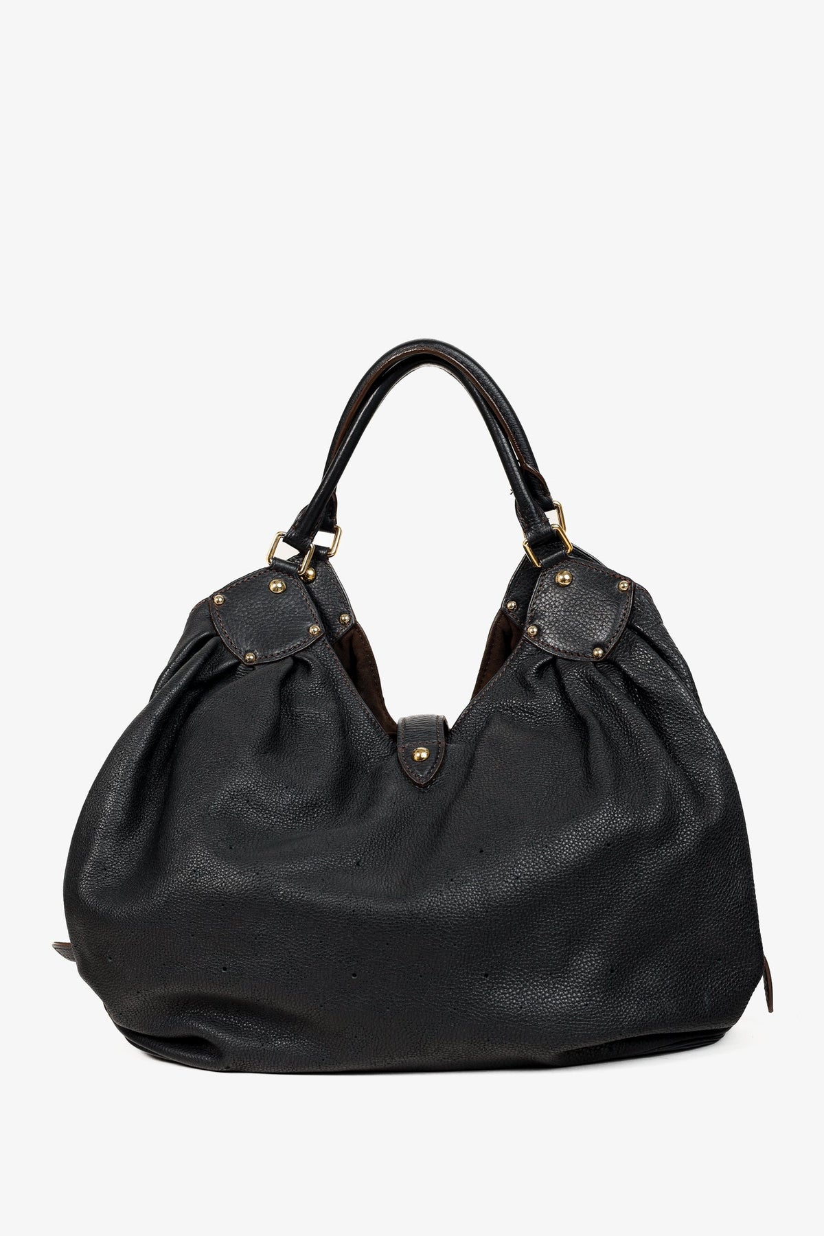 Louis Vuitton Mahina L Black Perforated Monogram Leather Hobo