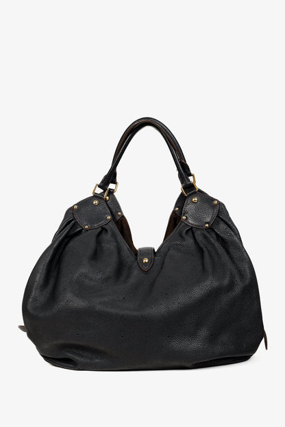 Louis Vuitton Mahina L Black Perforated Monogram Leather Hobo