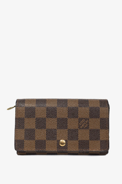 Louis Vuitton Tresor Damier Ebene Canvas Porte-Monnaie Billets Wallet