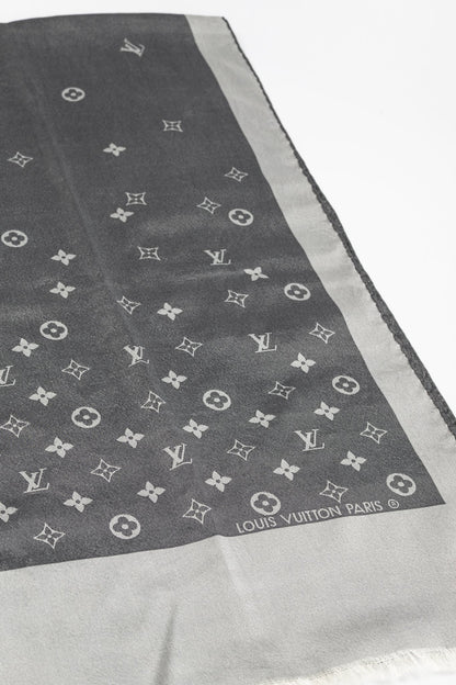 Louis Vuitton Capri Grey Silk Monogram Stole