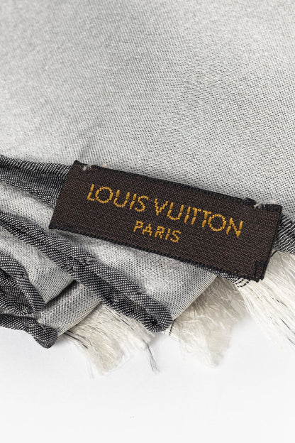 Louis Vuitton Capri Grey Silk Monogram Stole