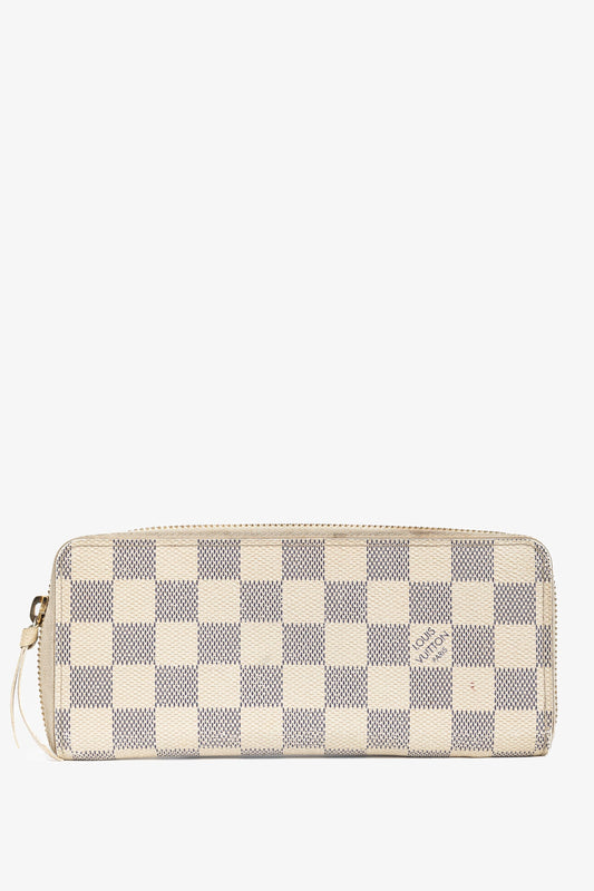 Louis Vuitton Clemence Damier Azur Canvas Zip Wallet