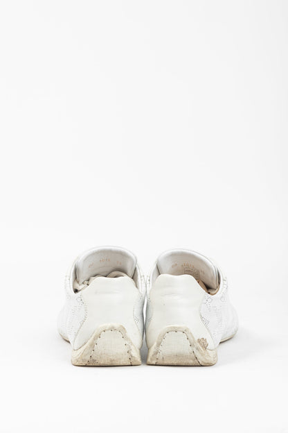 Louis Vuitton White Mahina Perforated Monogram Leather Lace-Up Sneakers