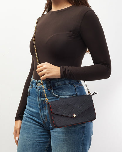 Louis Vuitton Navy Empreinte Monogram Leather Félicie Pochette