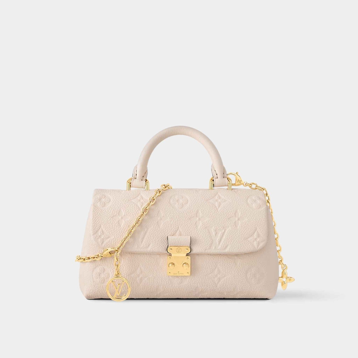 Louis Vuitton Nano Madeleine Handbag Monogram Empreinte Leather Cream Model View 