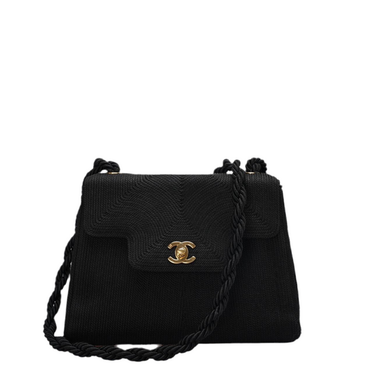 Chanel Vintage Silk Rope Mini Kelly Flap Bag 24K Gold Hardware 1997 Woven