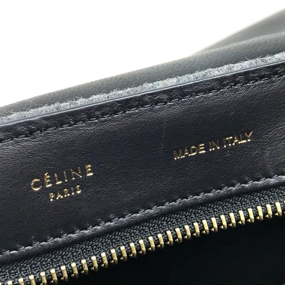 CELINE Shoulder Bag leather Gray x orange x black Trapeze Women Secondhand