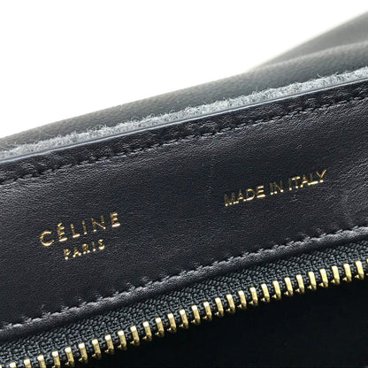 CELINE Shoulder Bag leather Gray x orange x black Trapeze Women Secondhand