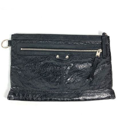 BALENCIAGA Clutch bag 273022 leather black Classic clip M mens