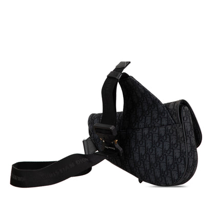 Oblique Canvas Saddle Crossbody