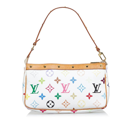 LOUIS VUITTON Monogram Multicolore Pochette Accessoires White