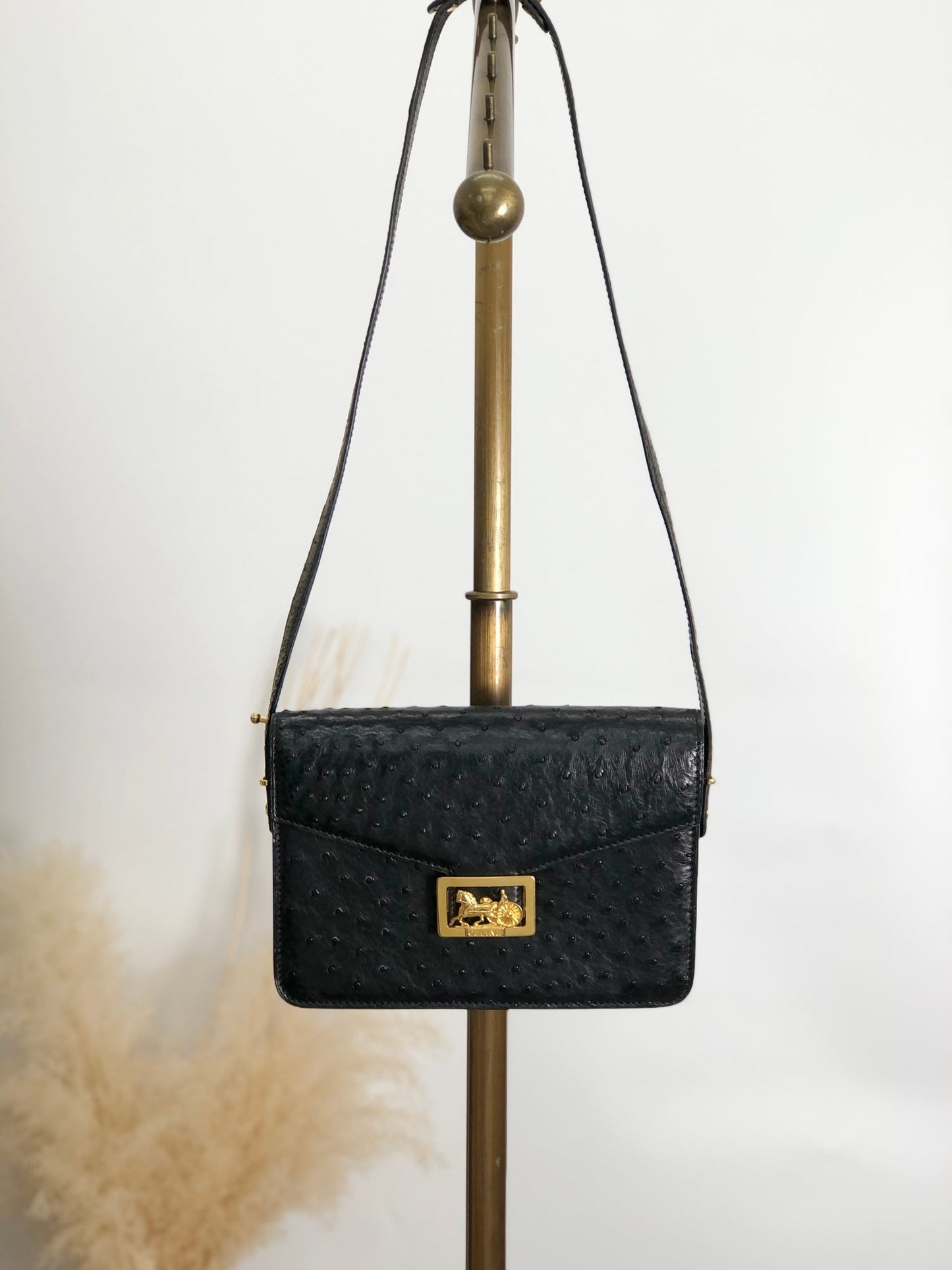 CELINE Horse Carriage Shoulder bag Black Vintage d66xv8