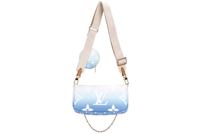 LOUIS VUITTON M57633 MULTI POCHETTE ACCESSORIES BLUE GIANT MONOGRAM CANVAS, WITH STRAP, CHAIN, DUST COVER & BOX