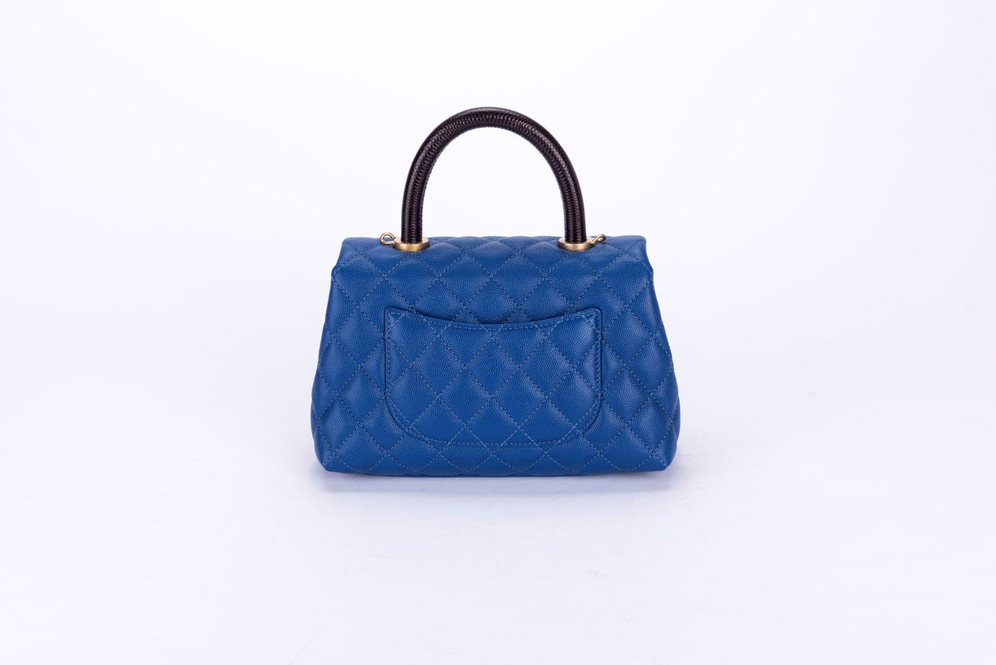 Chanel Mini Coco Handle Blue Color with , Strap, Dust Cover & Box