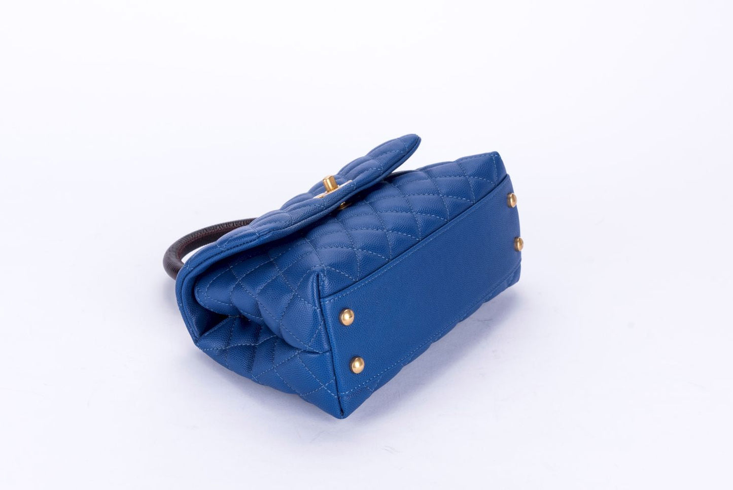Chanel Mini Coco Handle Blue Color with , Strap, Dust Cover & Box