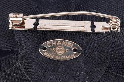 Chanel Black Hard Petal Brooch, with Box
