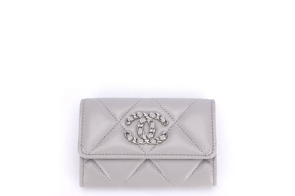 Chanel 19 Light Grey  Case (T9PGxxxx), Silver Hardware, with Dust Cover & Box