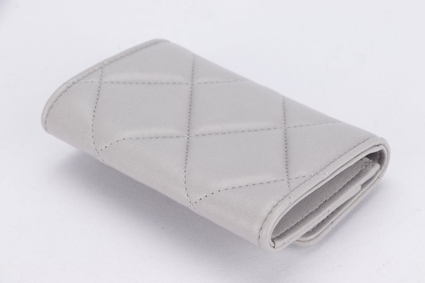 Chanel 19 Light Grey  Case (T9PGxxxx), Silver Hardware, with Dust Cover & Box