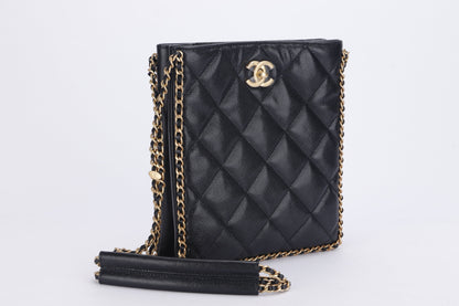 CHANEL AS3470 BLACK CAVIAR SLING BAG (CHG7xxxx) GHW, WITH DUST COVER AND BOX