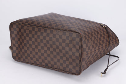 LOUIS VUITTON N41357 NEVERFULL (FL3171) GM SIZE DAMIER EBÈNE CANVAS GOLD HARDWARE, NO DUST COVER