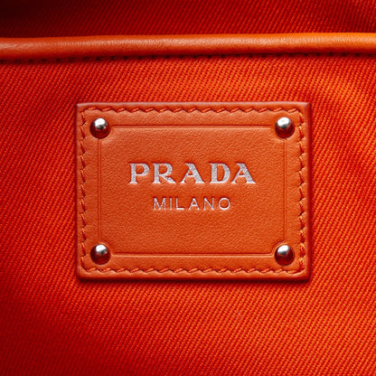 Prada HandBag Orange Raffia Satchel