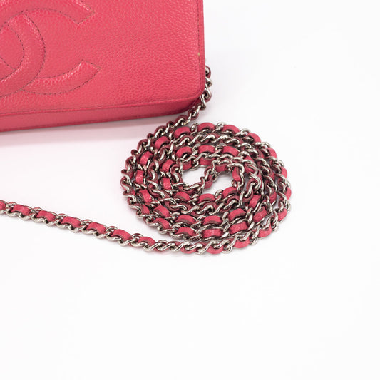 Chanel Caviar Coco Wallet On Chain Pink