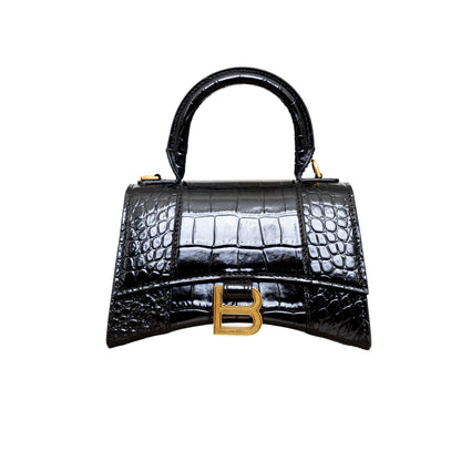 Balenciaga Balenciaga Crocodile Embossed Hourglass XS Bag