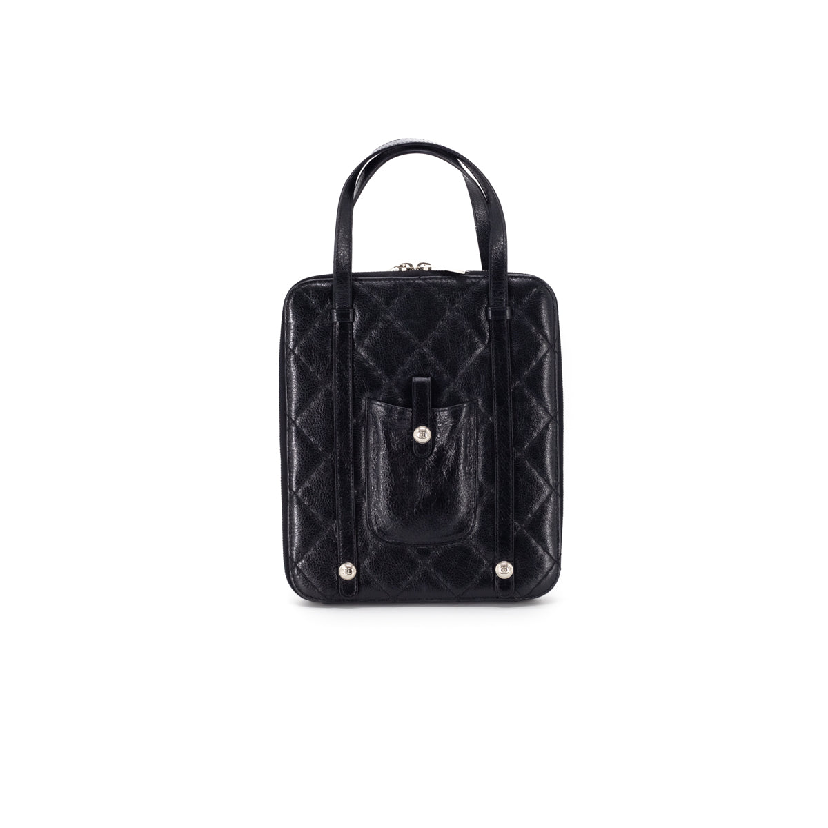 Chanel Top Handle iPad Case Black