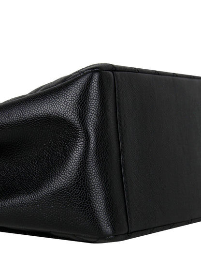 Chanel Black Caviar Leather Quilted Grand Shopper Tote GST Bag