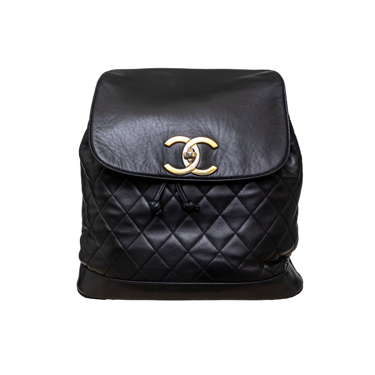 Chanel Chanel Vintage Quilted Lambskin Drawstring Backpack