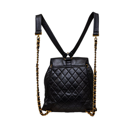 Chanel Chanel Vintage Quilted Lambskin Drawstring Backpack
