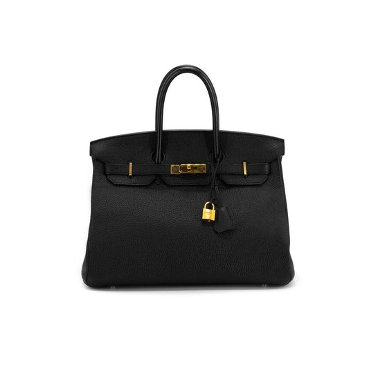 Hermes Clemence Birkin 35 Black - [Q] Stamp