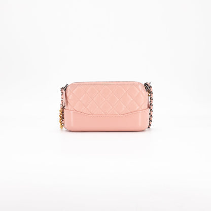 Chanel Quilted Calfskin Gabrielle Clutch On Chain Light Pink