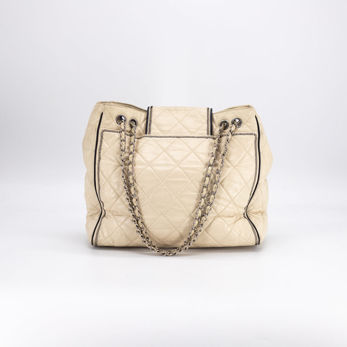 Chanel Quilted Calfskin Shoulder Bag Cream
