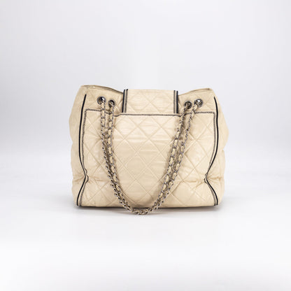 Chanel Quilted Calfskin Shoulder Bag Cream