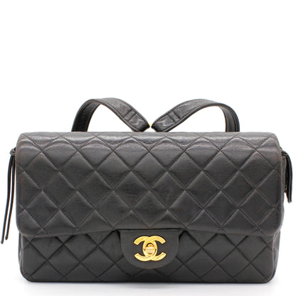 Black lambskin Vintage Backpack