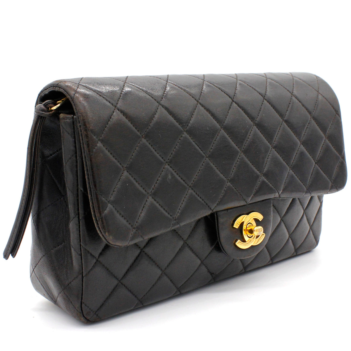 Black lambskin Vintage Backpack