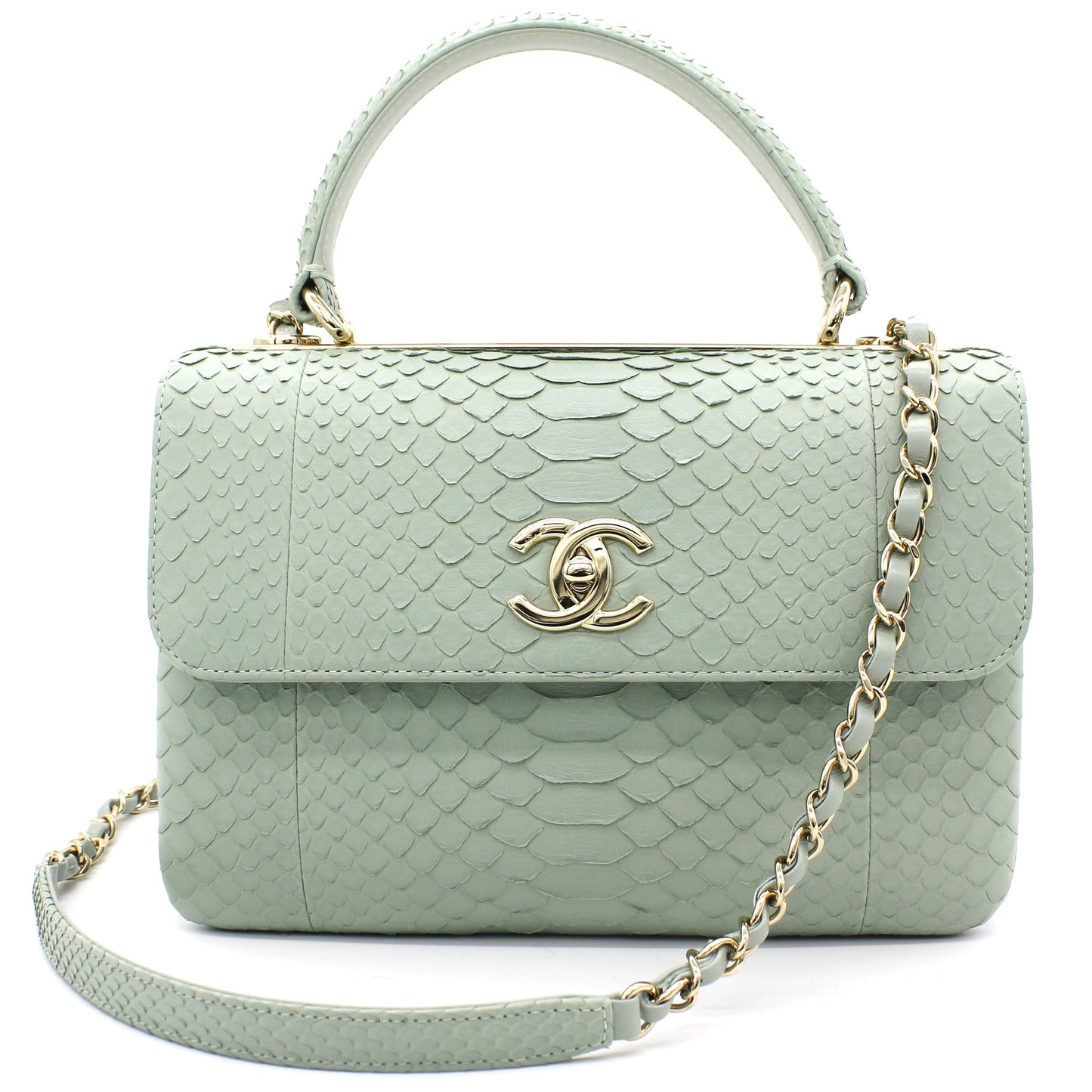 Snack skin Small Trendy CC Flap Dual Handle Bag Light Green