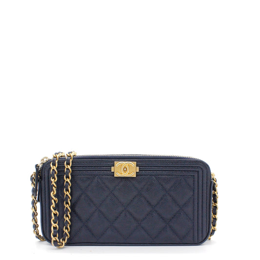 Boy Double Zip Around Wallet on Chain Woc