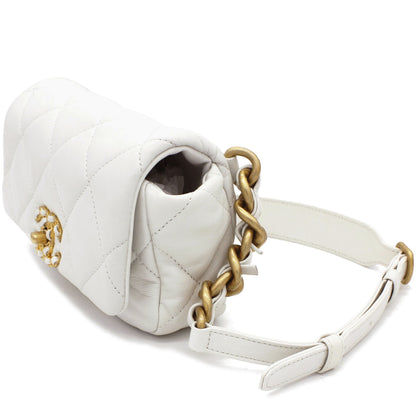 Lambskin Quilted 19 Waist Bag White