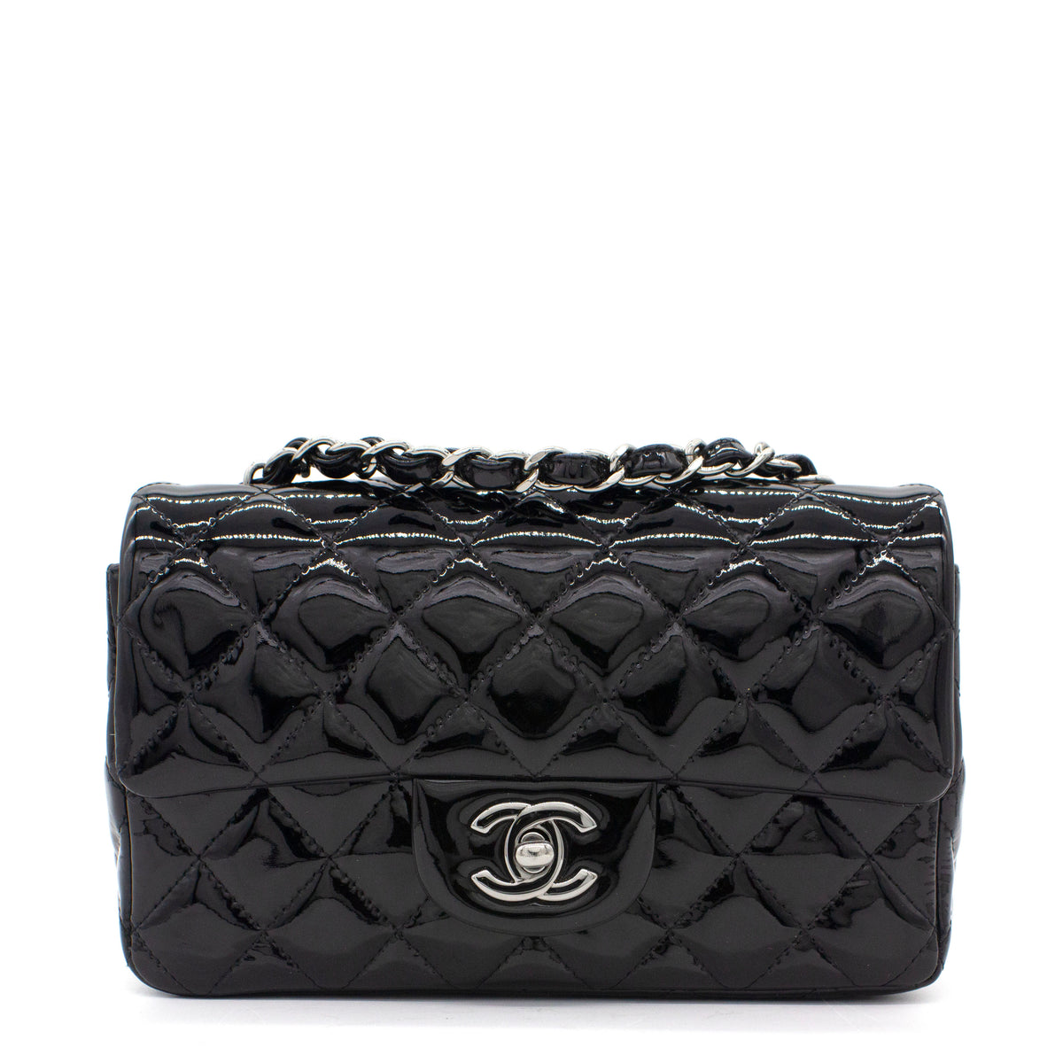 Classic Flap Mini Patent Leather Black