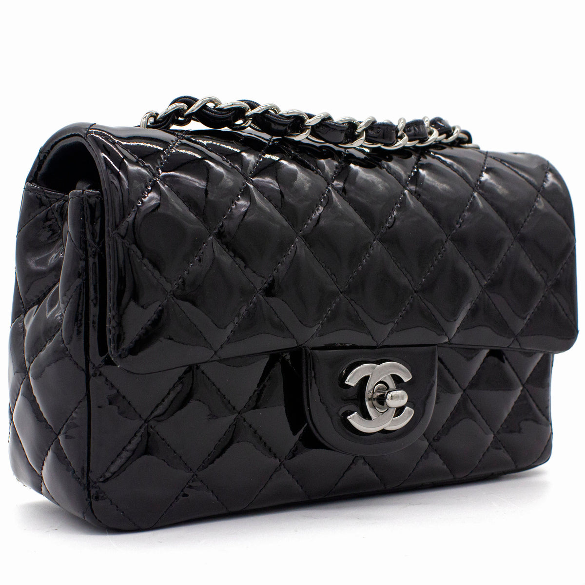 Classic Flap Mini Patent Leather Black