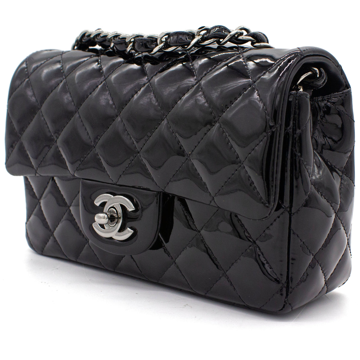 Classic Flap Mini Patent Leather Black