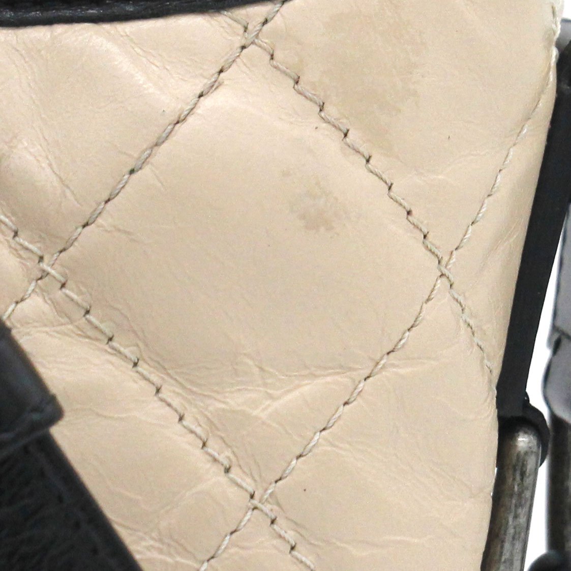 Calfskin Quilted Small Gabrielle Hobo Black Beige